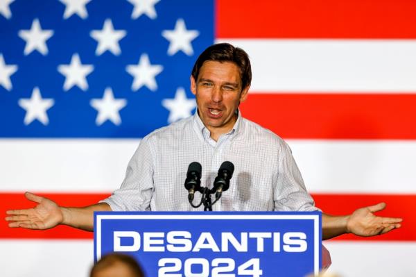 Republican presidential candidate Florida Gov. Ron DeSantis speaks at an event held by the Never Back Down PAC in Tulsa, Okla., on Saturday, June 10, 2023.