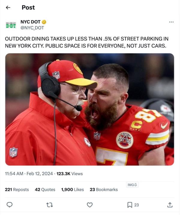 Transportation Department social media post. 