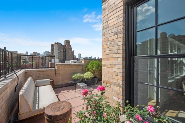 Exterior of the terrace at the 9th Street property. 