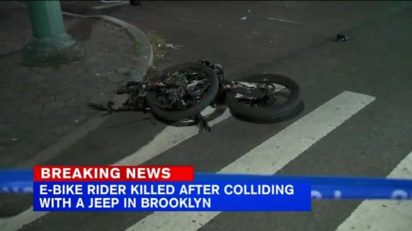 An E-bike rider was killed after colliding with a Jeep in New York on Sep. 3, 2023.
