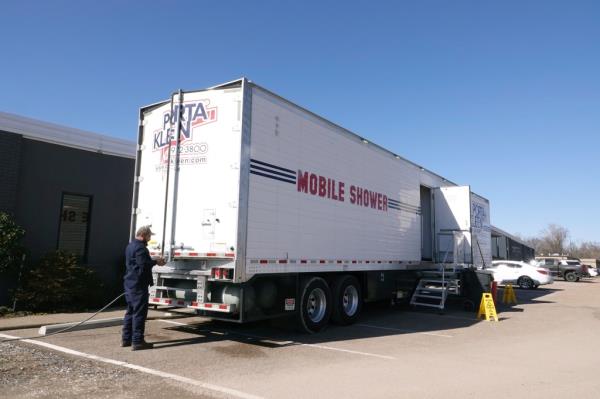 Phillips County brought in a Mobile Shower unit