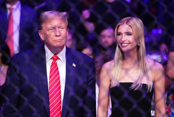 Former President Do<em></em>nald Trump and daughter Ivanka Trump attend UFC 299 at the Kaseya Center in Miami, Florida on March 9, 2024.
