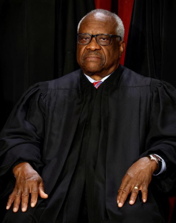 U.S. Supreme Court Justice Clarence Thomas is pictured in his official portrait.