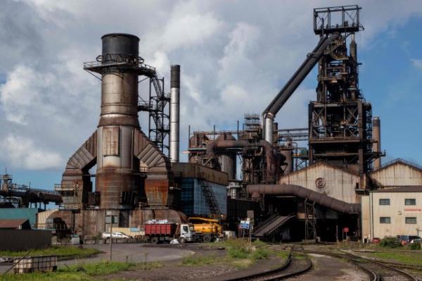 A photograph shows blast furnace number four at the Tata Steel Port Talbot integrated iron and steel works in south Wales on 15 August, 2023. Port Talbot's integrated steelworks is respo<em></em>nsible for producing high quality steel, as well as shaping the town's ico<em></em>nic skyline. It performs several identifiable processes which occur throughout the site so that raw iron ores and coal can be co<em></em>nverted into 'slab' and finished steel products. (Photo by Geoff Caddick / AFP) (Photo by GEOFF CADDICK/AFP via Getty Images)