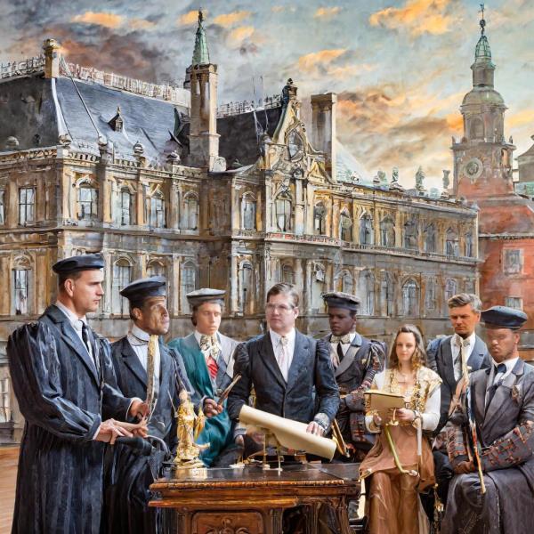 Adobe Firefly generated historically inaccurate images depicting black and female Founding Fathers, seen around a table with Co<em></em>nstitution laid out. Poorly photoshopped faces show range of races and a woman.