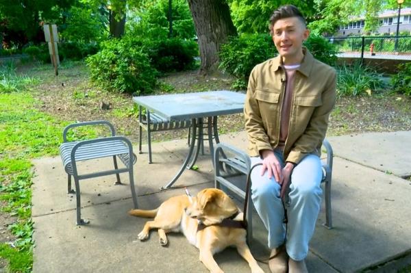 Paul Castle claims he and his service dog, Mr. Maple, were kicked out of a Seattle restaurant earlier this month, when a worker didn't believe he was blind.