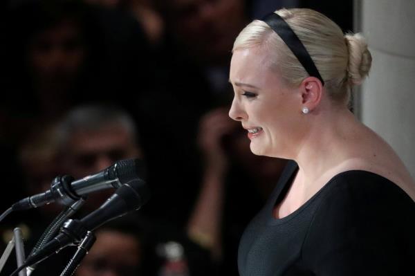 Meghan McCain speaks at the memorial service of 