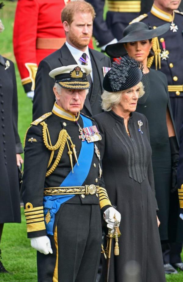 Prince Harry, Duke of Sussex, Meghan, Duchess of Sussex, King Charles III and Camilla, Queen.
