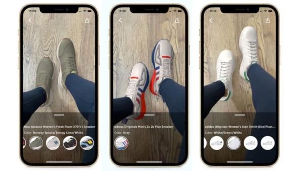 Virtual try-on feature uses AR.