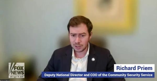 Richard Priem from Community Security Service CSS on Fox News, dressed in a suit