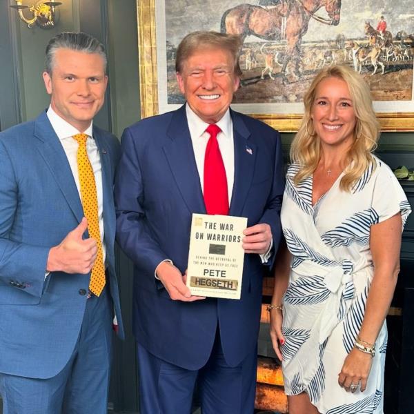 Pete Hegseth and his third wife Jennifer Rauchet are seen in an undated Instagram photo. 