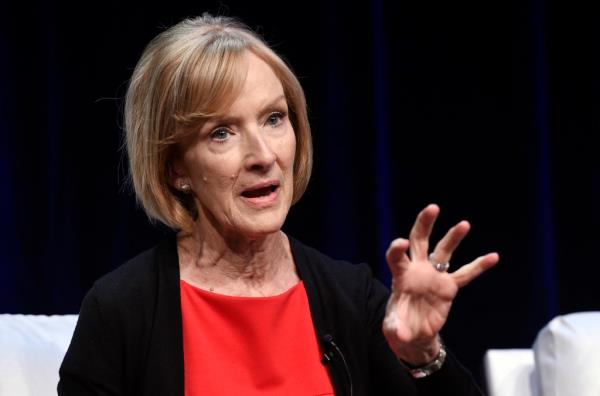 Judy Woodruff speaking during a panel.