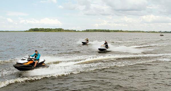 Spiryakova seen on a jet ski.
