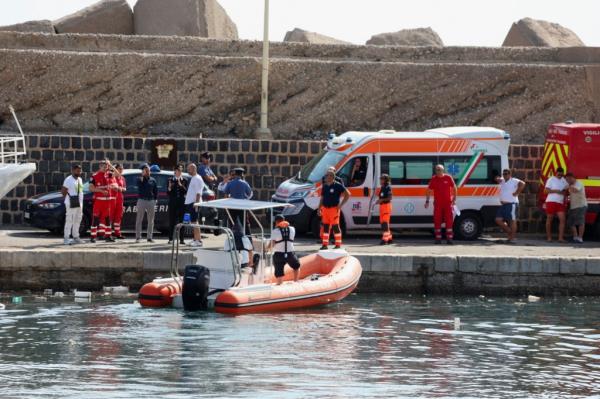 The 160-foot luxury sailboat with 22 people aboard sank off the port of Porticello when it was hit by a violent storm at sunrise, the Italian Coast Guard said.