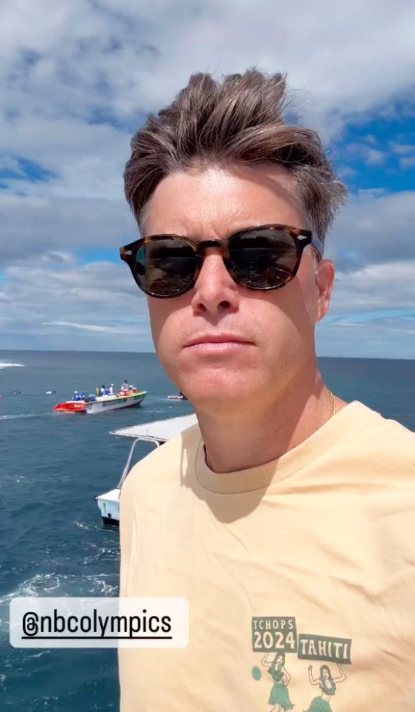 Colin Jost shared photos of his bloody, bandaged toes while covering 2024 Olympics in Tahiti.