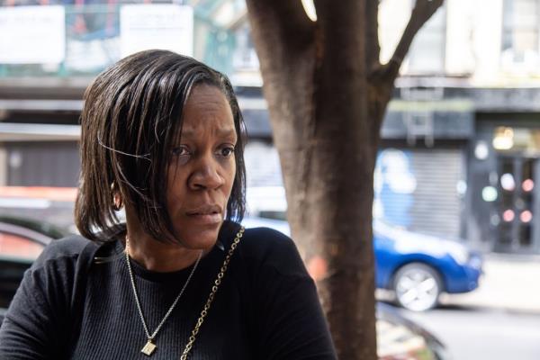 Angela Thompson, paternal grandmother of 11 year-old Cayden Thompson, speaks during an interview at his funeral in front of Peter Jarema Funeral Home on Friday, September 20, 2024.
