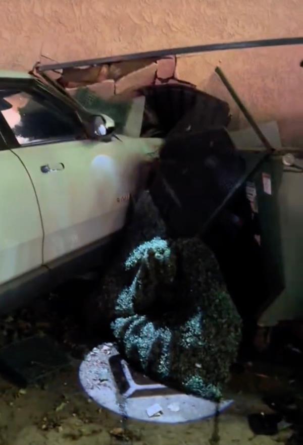 Ruck rammed his truck into Raffalo's Pizza in Los Angeles on Tuesday. 