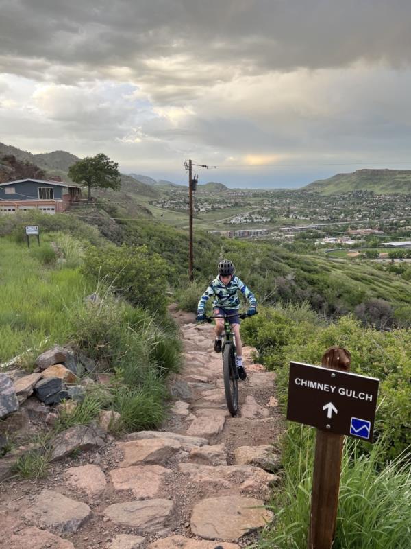Ethan Vogel riding a bike