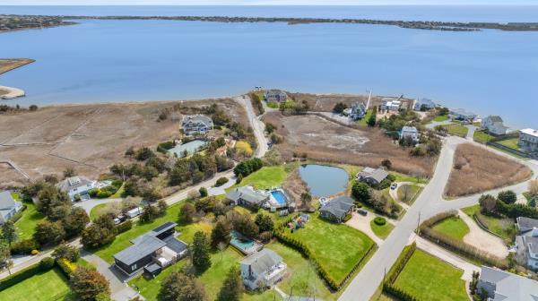 An aerial view of the home.