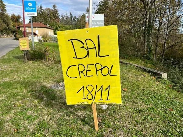 Sign reading Bal Crepol 18/11