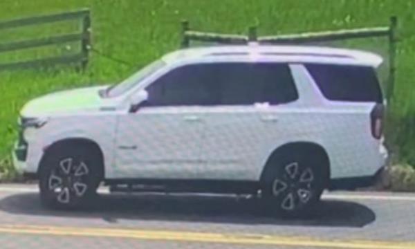 A surveillance image of a white SUV spotted near wher<em></em>e the bird was found dead in Mount Pleasant Township.