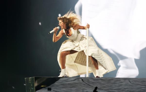 Taylor Swift on the Eras Tour in Paris.