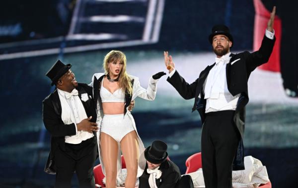 Taylor Swift and Travis Kelce on the Eras Tour.