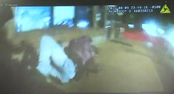 Bodycam footage from the assault showed a suspect charging into Brown and slamming his head to the pavement.
