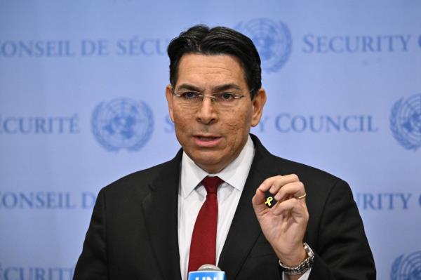 Israeli Ambassador to the United Nations Danny Danon speaks to the press before the start of a United Nations Security Council meeting to discuss the situation in the Middle East on November 20, 2024, at UN headquarters in New York City. The UN Security Council is expected to vote Wednesday on another draft resolution calling for a ceasefire in Gaza in its latest attempt to exert pressure to end the war.