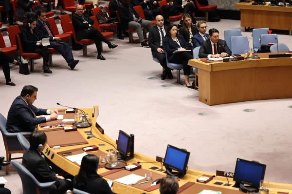Ambassador Danny Danon, Permanent Representative of Israel to the UN, speaks during a United Nations Security Council meeting on the situation in the Middle East, including the Palestinian question at the UN headquarters on November 20, 2024 in New York City. 