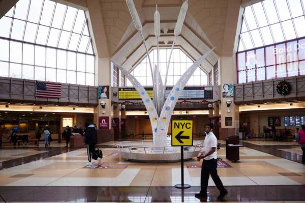 Commuters at the Frank R. Lautenberg Rail Station  on Monday, January 1, 2024 in Secaucus, New Jersey