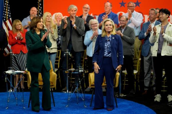 Harris made the comments while campaigning with former Rep. Liz Cheney in Pennsylvania.