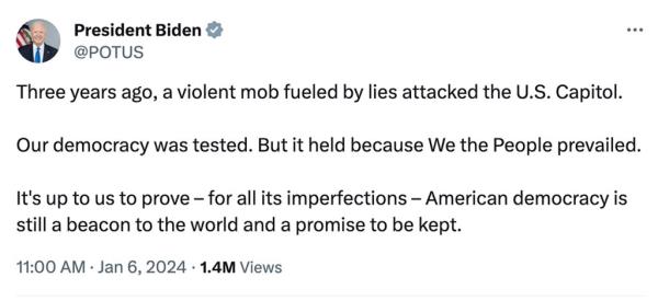 Biden post on X