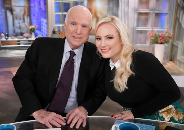 Senator John McCain and his daughter on the set of The View.