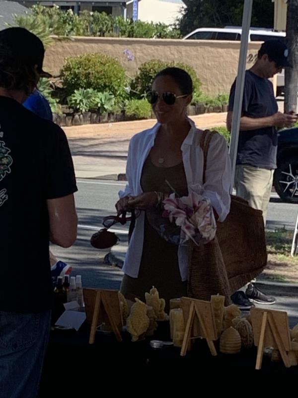 Meghan Markle takes her dog to the Farmer's Market in Montecito