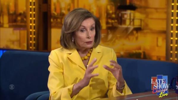 The California Democrat had joined Colbert for a live taping of the late-night talk show at the Auditorium Theatre in Chicago one day after appearing at the Democratic Natio<em></em>nal Convention.