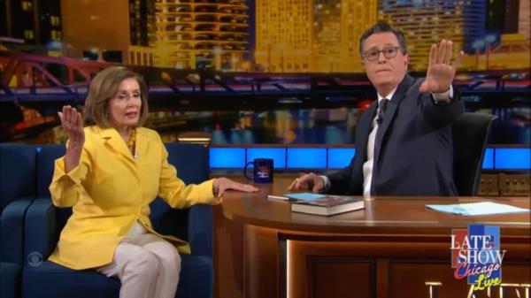 Anti-Israel protesters interrupted former House Speaker Nancy Pelosi's appearance on 