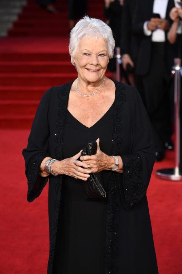 Dame Judi Dench in a black dress attending the World Premiere of 'NO TIME TO DIE' at the Royal Albert Hall, London, September 28, 2021