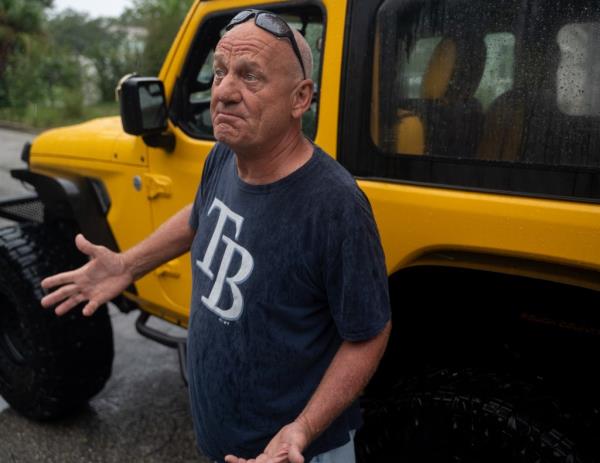 Marc Tucker, 60, has decided to weather the storm at his home in St. Petersburg, wher<em></em>e he lives blocks from the water