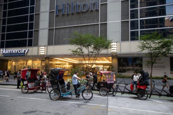 pedicabs on the street