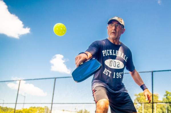 Dan Regini playing pickleball. 