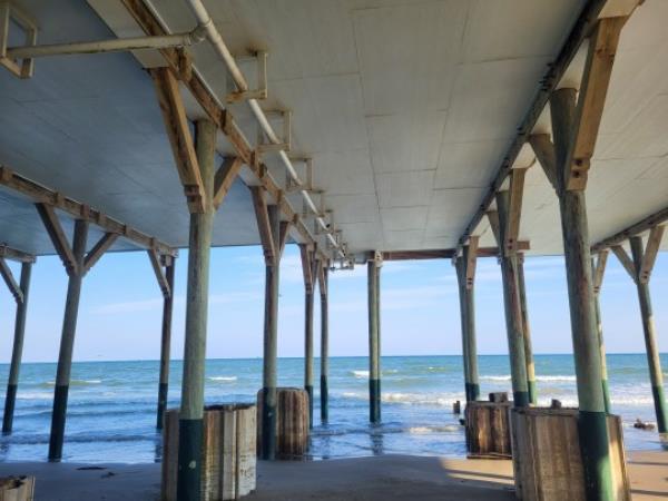 A view of the pier as taken from the deck of Murdoch's