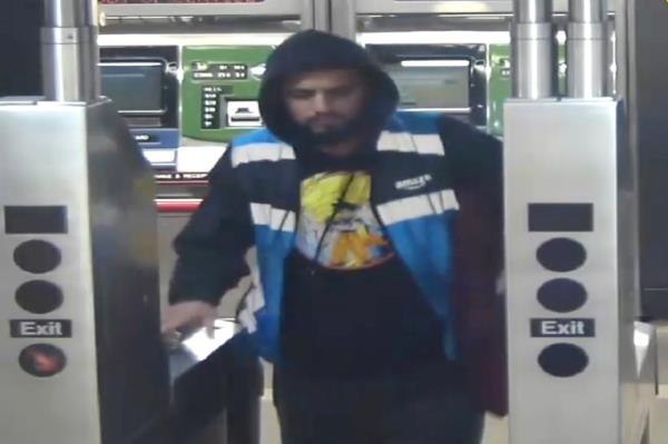 A photo of the suspect at aBay Ridge subway turnstile