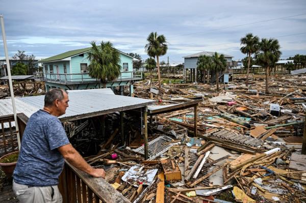 The carnage of a community in Horsehead Beach, Florida, wher<em></em>e Hurricane Helene made landfall on Thursday night