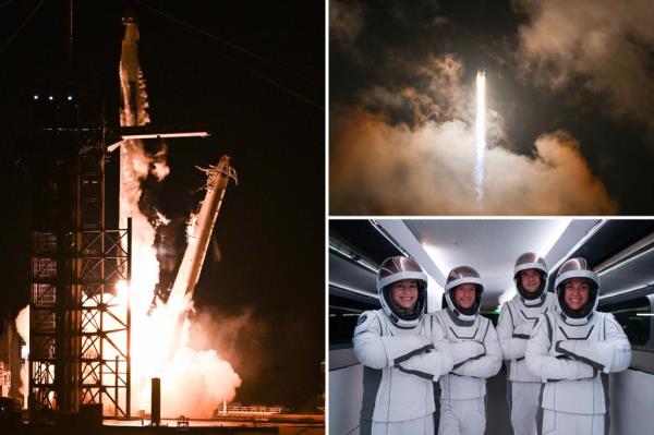 SpaceX发射亿万富翁进行首次私人太空行走