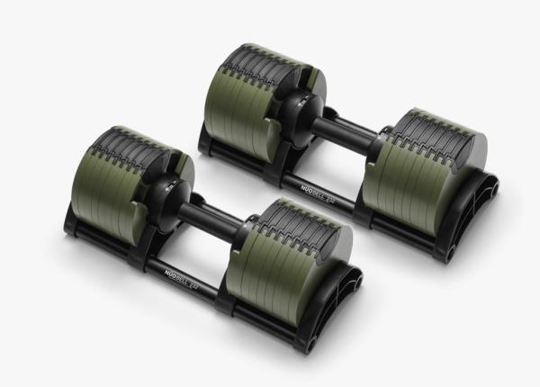 Close up of the dumbbells.