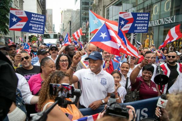 NYC Eric Adams was seen at the Puerto Rican Day Parade.