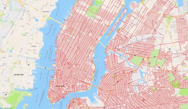 A map of the streets Richards has covered.