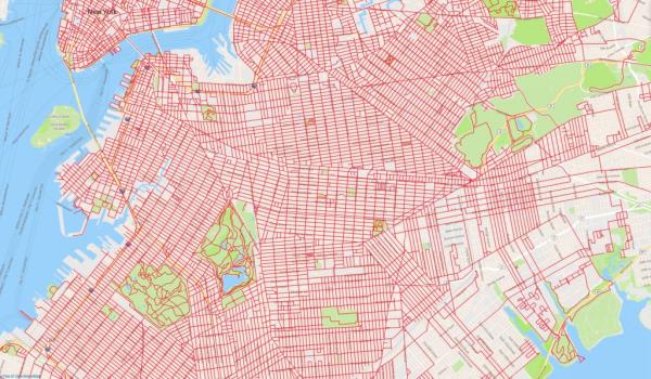 A map of the streets Richards has covered.