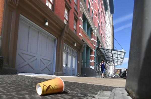 disposable coffee cup on the street